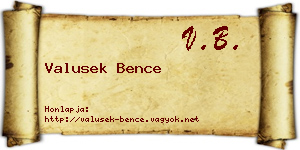 Valusek Bence névjegykártya